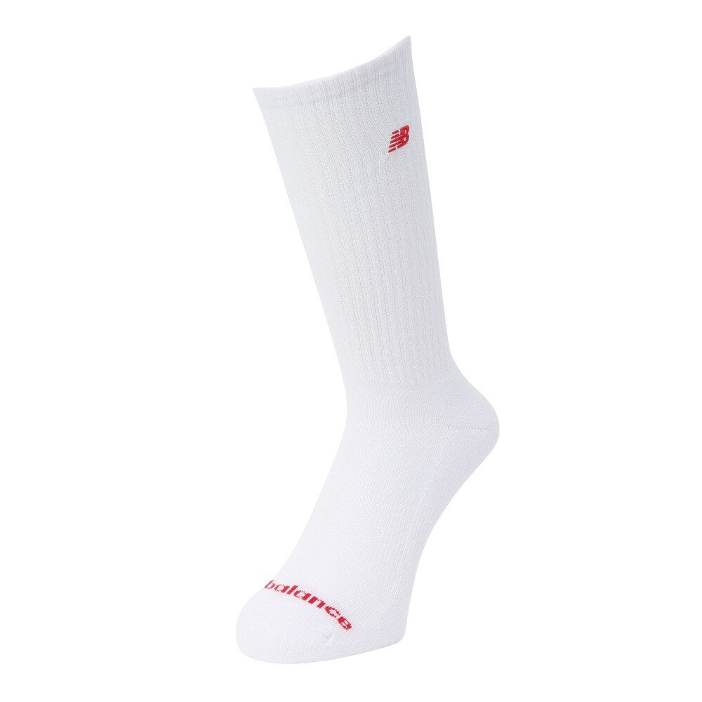 ニューバランス（new balance）（メンズ、レディース）靴下 パッチロゴ クルーソックス 3足組 M-LLサイズ LAS51263WT スト系 私服 新調 衣替え 運動