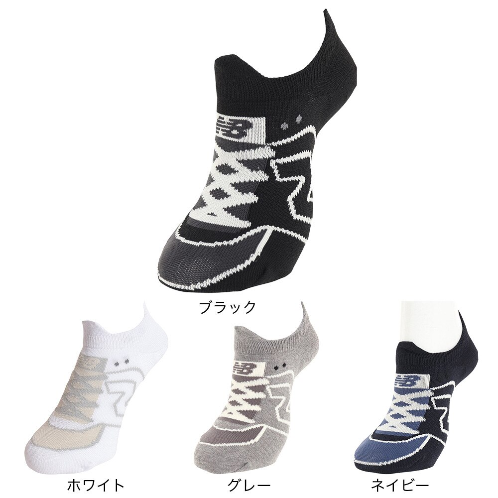 ニューバランス（new balance）（メンズ、レディース）スニーカー柄ソックス LAS35700BK