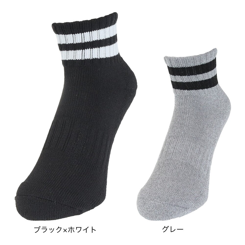 クー（Coo.）（メンズ）アンクル ラインソックス 894Q3OK0066 BLK