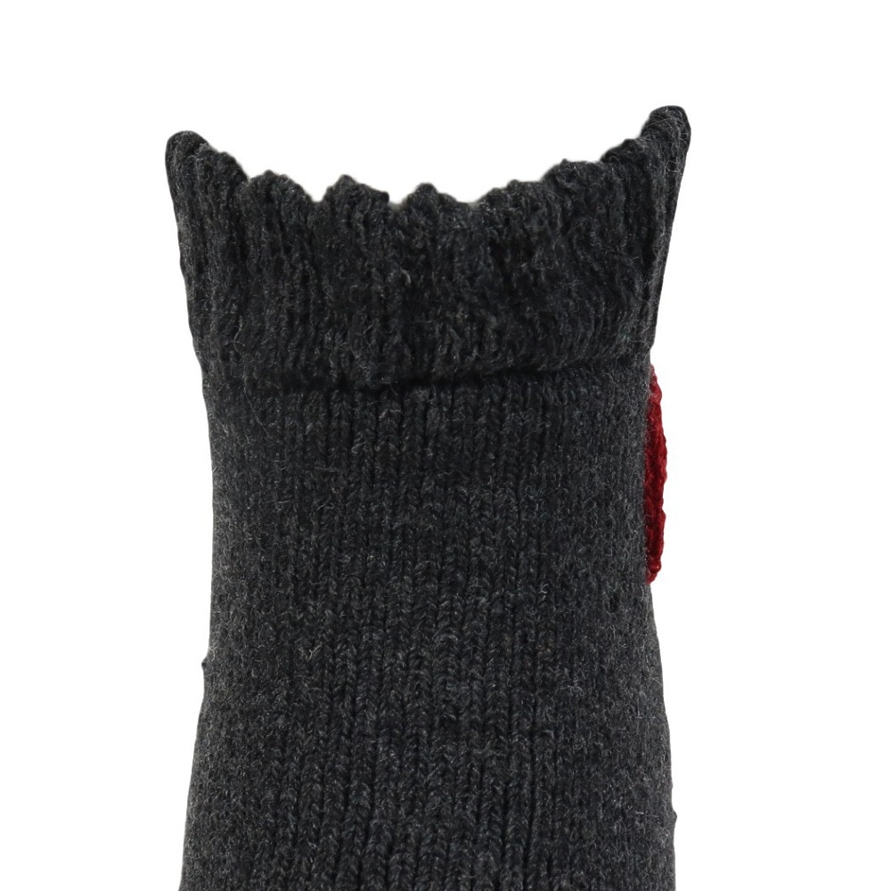福助（メンズ）ルームソックス WARM HOME 刺繍 ショート丈 3FR03W DGR チャコールグレー 25cm