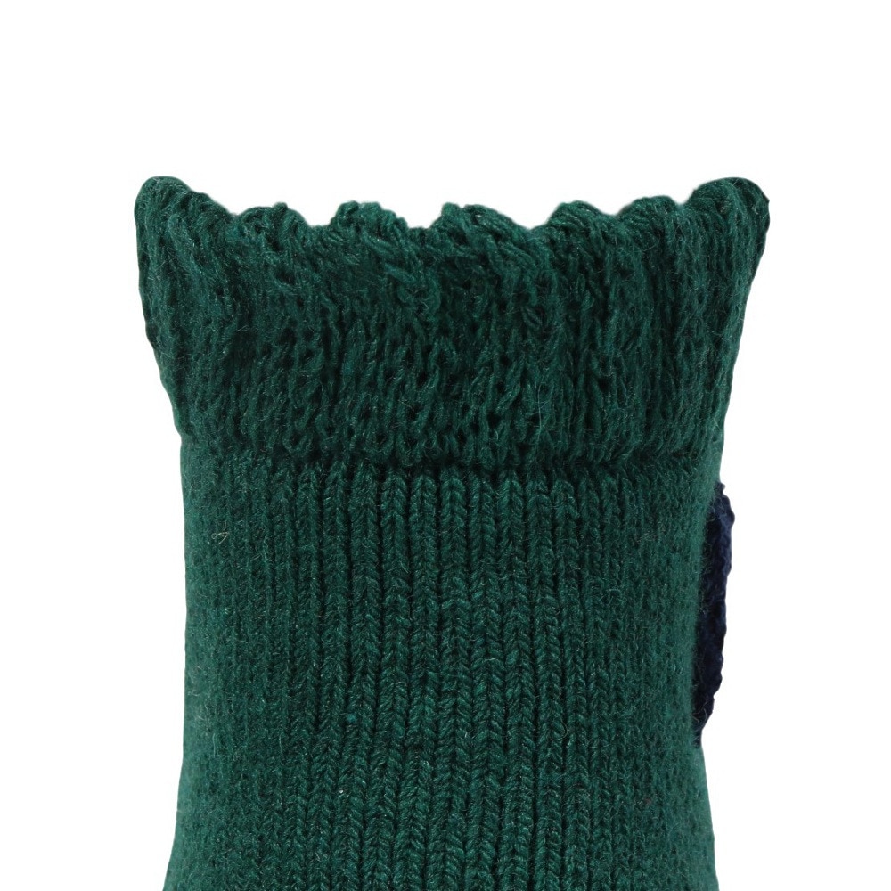 福助（メンズ）ルームソックス WARM HOME 刺繍 ショート丈 3FR03W GRN ダークグリーン 25cm