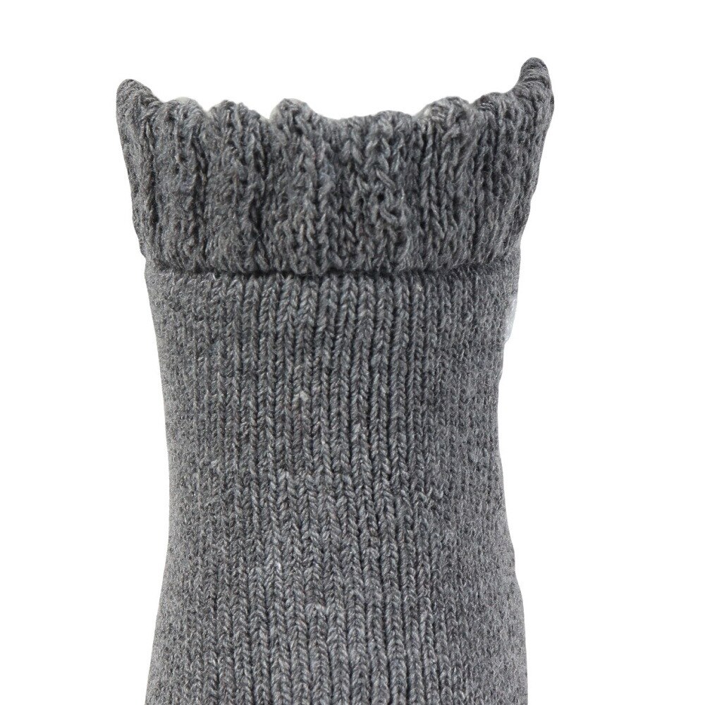 福助（メンズ）ルームソックス WARM HOME 刺繍 ショート丈 3FR03W GRY グレー 25cm