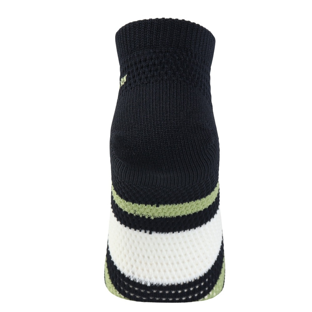 ヤックパック（YAK PAK）（メンズ）靴下 刺繍ライン SNK アンクルソックス 黒 25-27センチ 34E15500S 抗菌防臭 メッシュ おしゃれ 普段使い