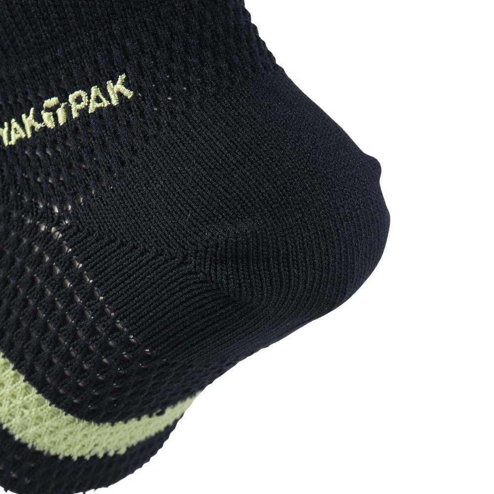 ヤックパック（YAK PAK）（メンズ）靴下 刺繍ライン SNK アンクルソックス 黒 25-27センチ 34E15500S 抗菌防臭 メッシュ おしゃれ 普段使い