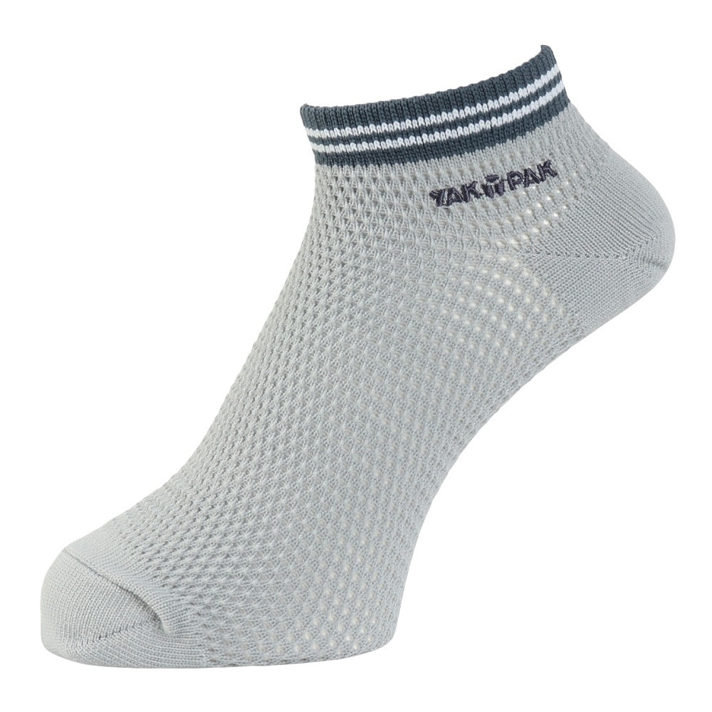 ヤックパック（YAK PAK）（メンズ）靴下 TOPライン SNK アンクルソックス グレー 25-27センチ  34E15502F  抗菌防臭 メッシュ おしゃれ 普段使い