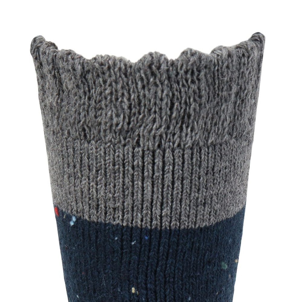 福助（メンズ）ルームソックス WARM HOME バイカラー クルー丈 3FR02W BLU 25cm