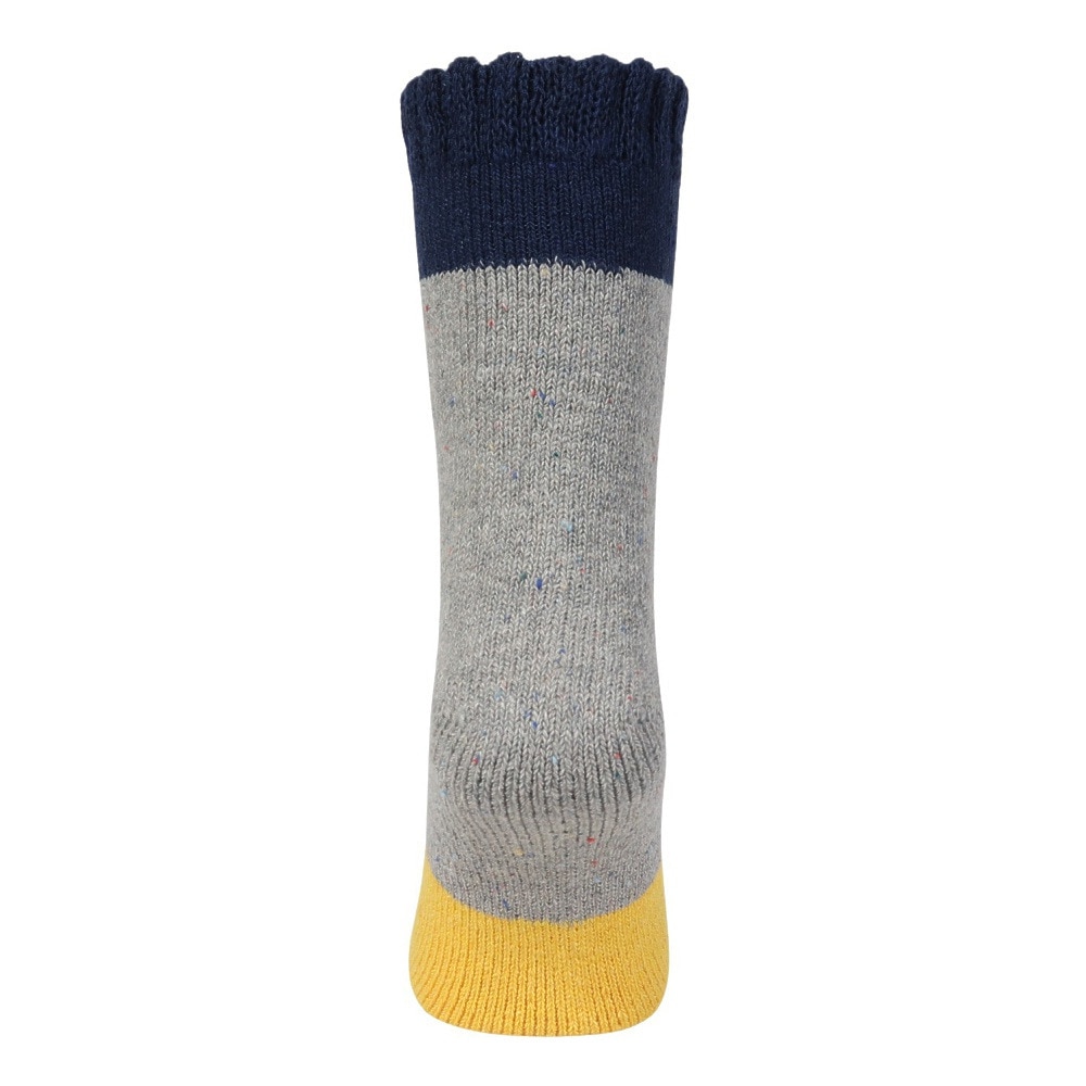 福助（メンズ）ルームソックス WARM HOME バイカラー クルー丈 3FR02W GRY 25cm