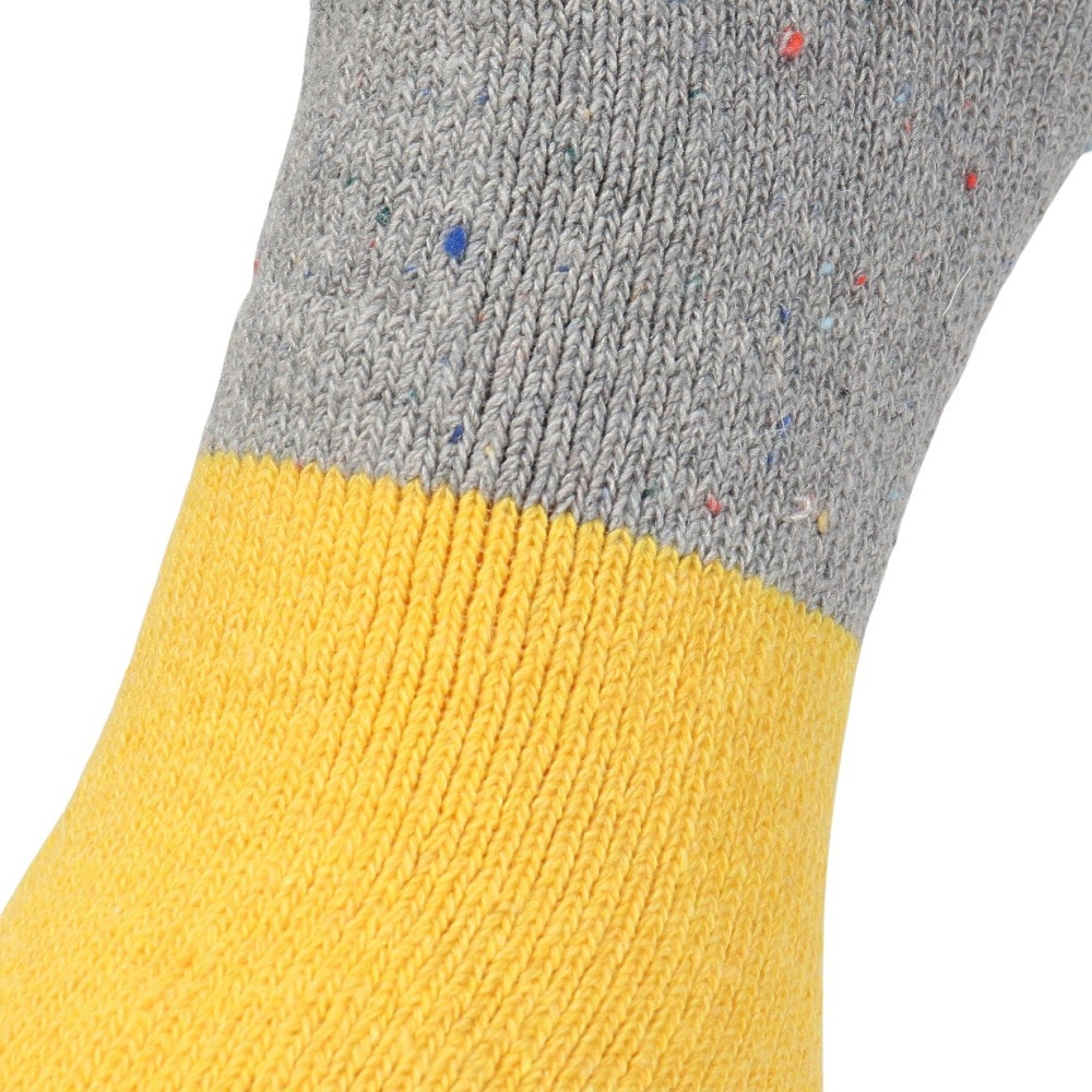 福助（メンズ）ルームソックス WARM HOME バイカラー クルー丈 3FR02W GRY 25cm