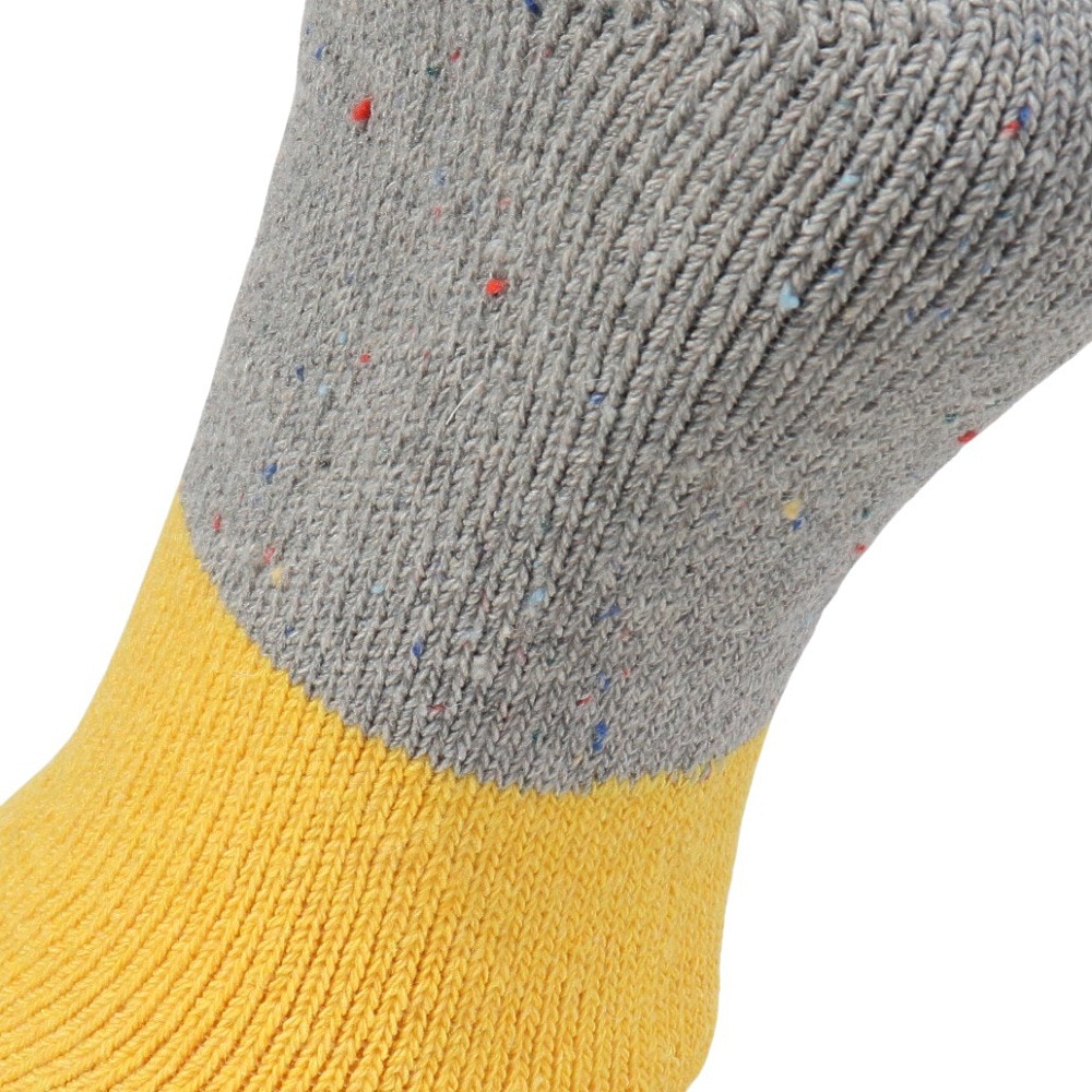 福助（メンズ）ルームソックス WARM HOME バイカラー クルー丈 3FR02W GRY 25cm