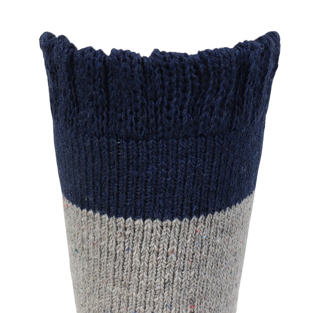 福助（メンズ）ルームソックス WARM HOME バイカラー クルー丈 3FR02W GRY 25cm