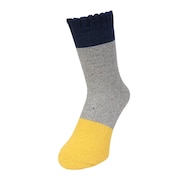 (メンズ)ルームソックス WARM HOME バイカラー クルー丈 3FR02W GRY 25cm