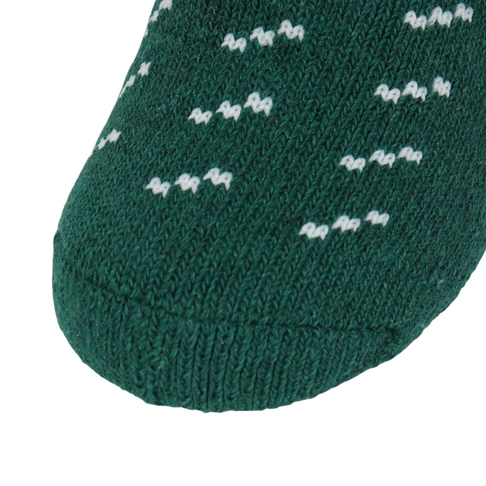 福助（メンズ）ルームソックス WARM HOME ニット柄 ミドル丈 3FR04W GRN 緑 25cm
