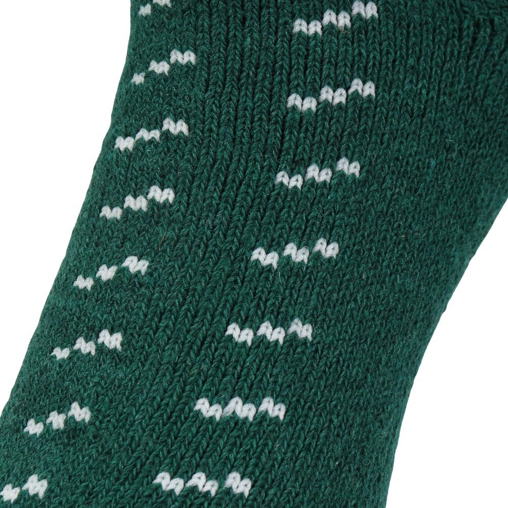 福助（メンズ）ルームソックス WARM HOME ニット柄 ミドル丈 3FR04W GRN 緑 25cm