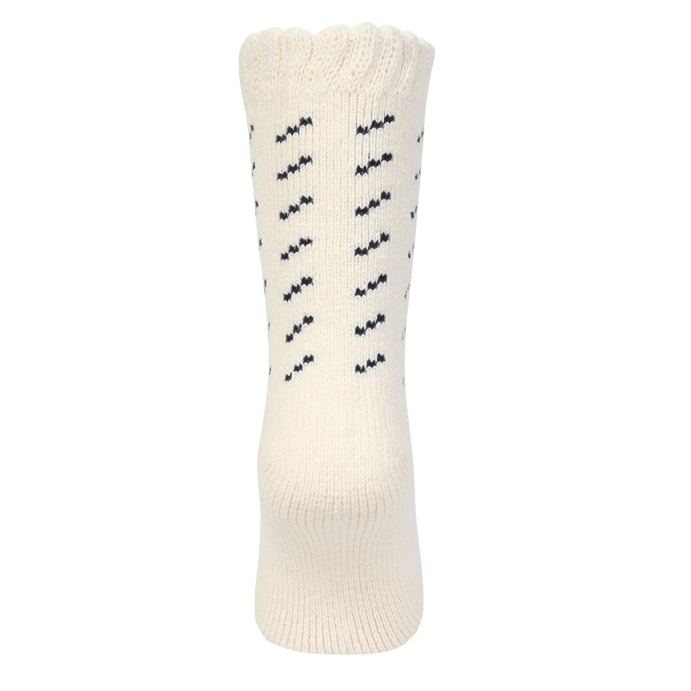 福助（メンズ）ルームソックス WARM HOME ニット柄 ミドル丈 3FR04W WHT 25cm