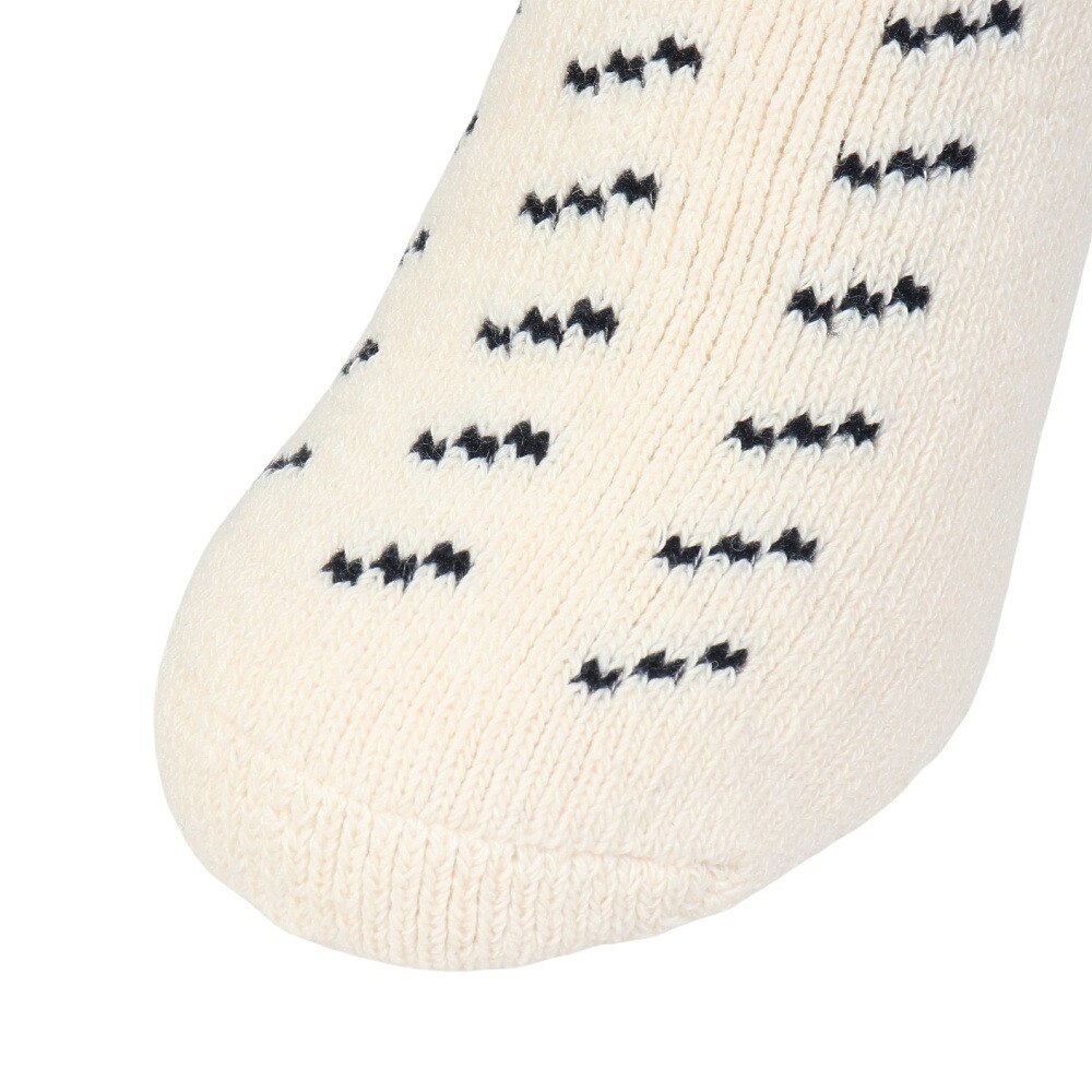 福助（メンズ）ルームソックス WARM HOME ニット柄 ミドル丈 3FR04W WHT 25cm