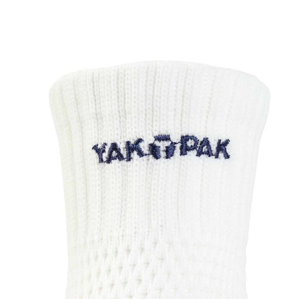 ヤックパック（YAK PAK）（メンズ）靴下 刺繍ライン SH ショートソックス オフホワイト 25-27センチ 34E15501A 抗菌防臭 メッシュ おしゃれ 普段使い