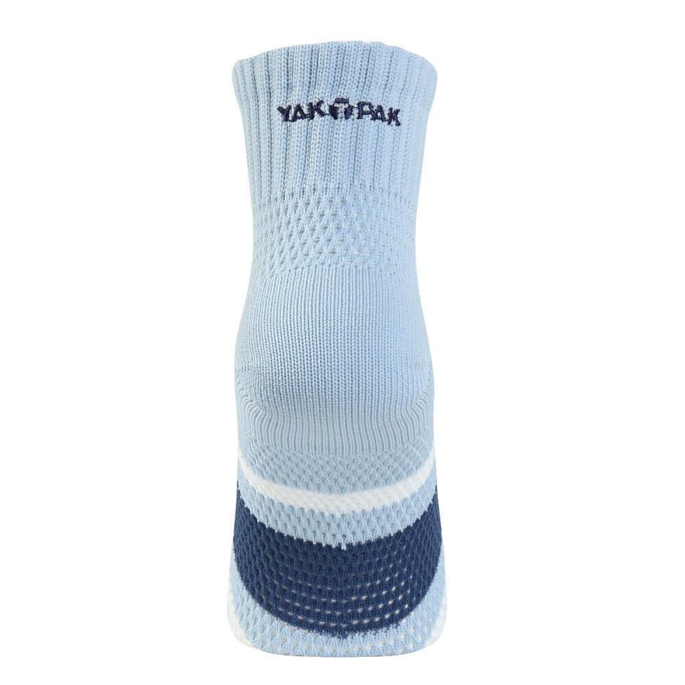 ヤックパック（YAK PAK）（メンズ）靴下 刺繍ライン SH ショートソックス ライトブルー 25-27センチ 34E15501Q 抗菌防臭 メッシュ おしゃれ 普段使い