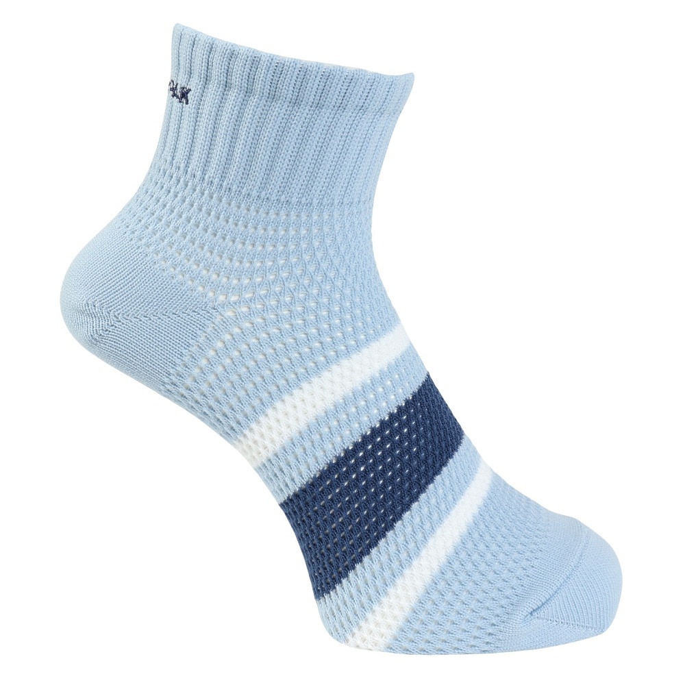 ヤックパック（YAK PAK）（メンズ）靴下 刺繍ライン SH ショートソックス ライトブルー 25-27センチ 34E15501Q 抗菌防臭 メッシュ おしゃれ 普段使い