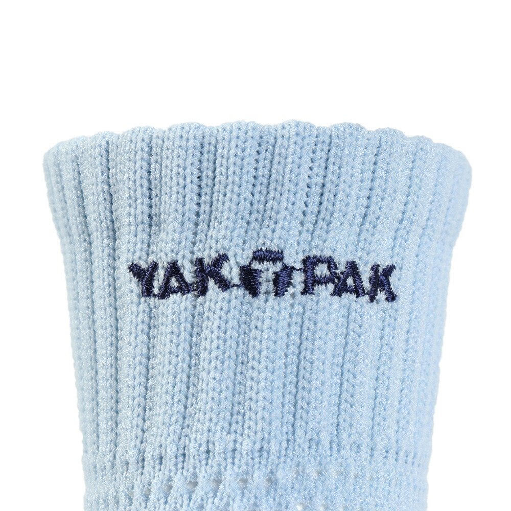 ヤックパック（YAK PAK）（メンズ）靴下 刺繍ライン SH ショートソックス ライトブルー 25-27センチ 34E15501Q 抗菌防臭 メッシュ おしゃれ 普段使い
