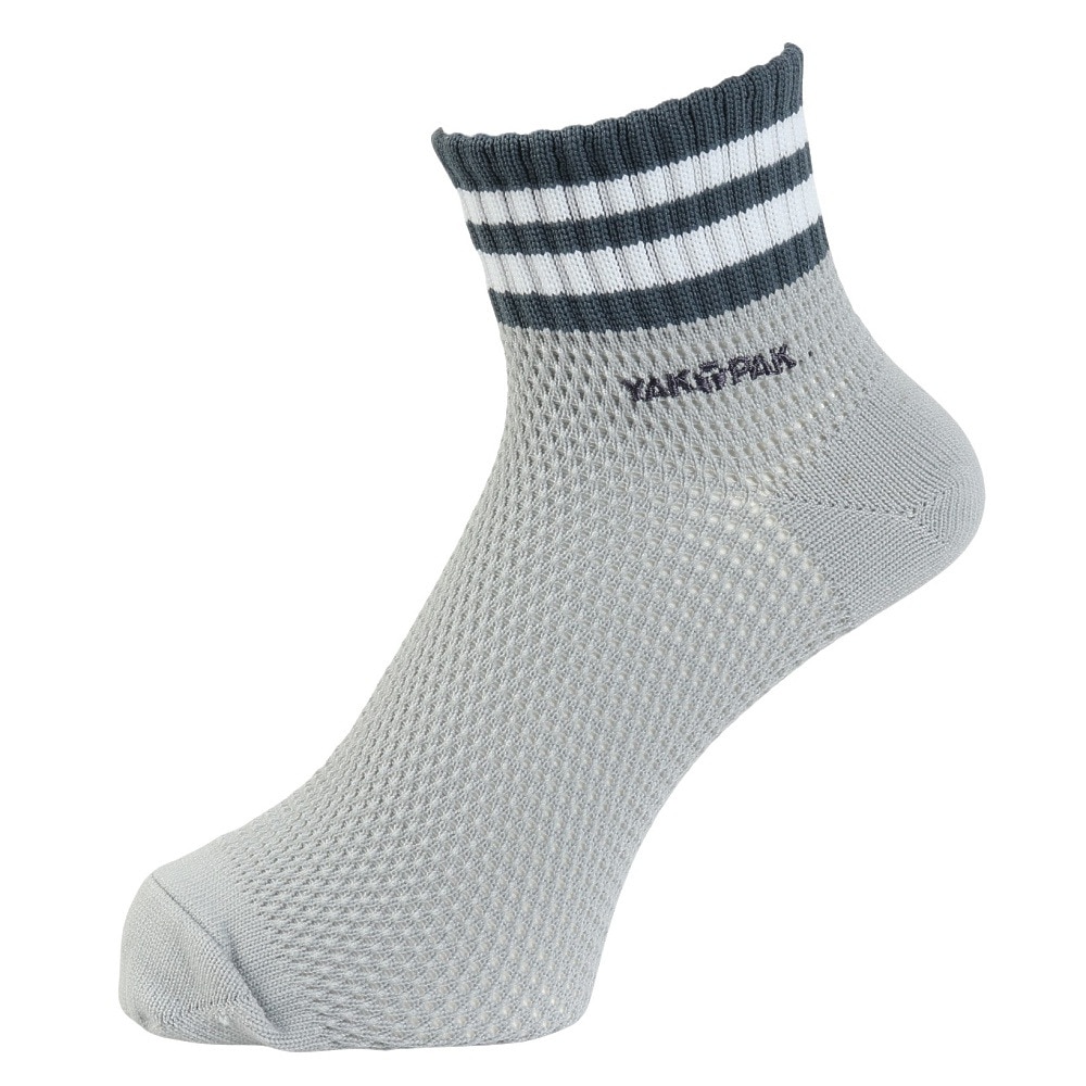 ヤックパック（YAK PAK）（メンズ）靴下 TOPライン SH ショートソックス グレー 25-27センチ  34E15503F 抗菌防臭 メッシュ おしゃれ 普段使い