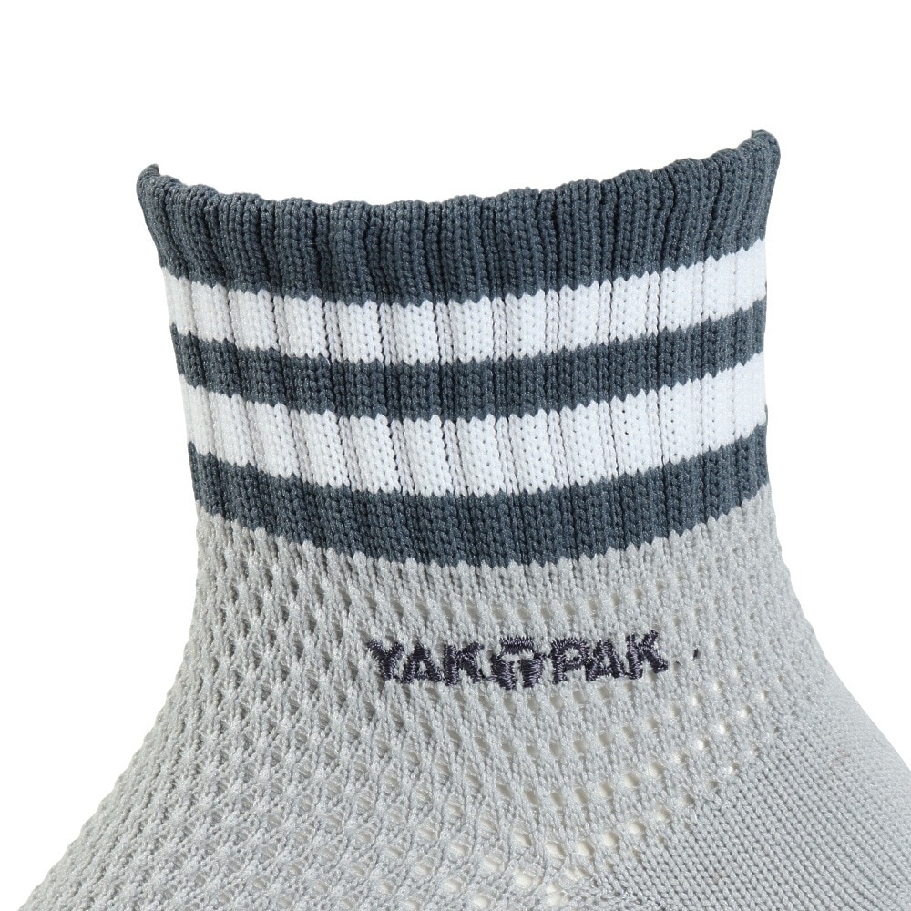 ヤックパック（YAK PAK）（メンズ）靴下 TOPライン SH ショートソックス グレー 25-27センチ  34E15503F 抗菌防臭 メッシュ おしゃれ 普段使い