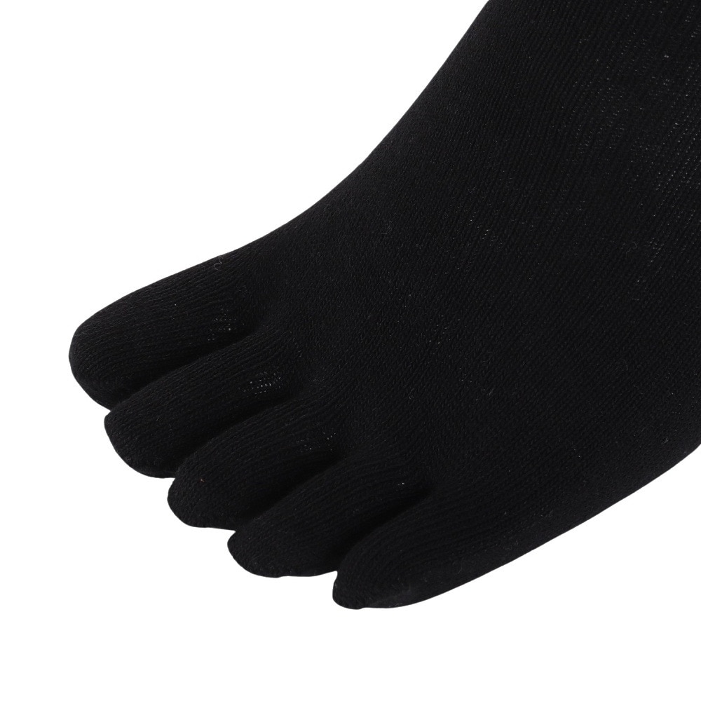 福助（メンズ）ふくらし ゆるピ丈 クルー丈 5本指 ソックス 37781 BLK