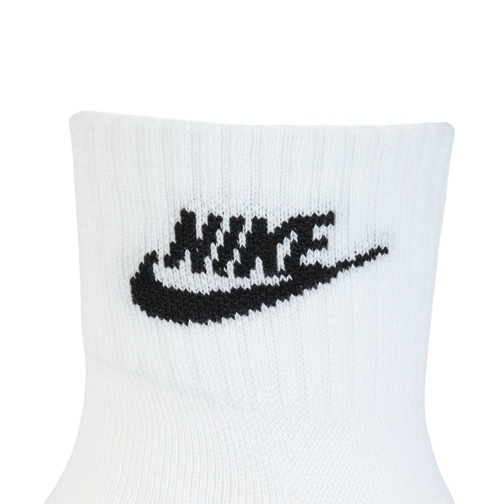 ナイキ（NIKE）（メンズ）靴下 エブリデイ エッセンシャル アンクル ソックス 3足組 白 23-29センチ DX5074-101 カジュアル ロゴ 軽量 通気性 厚手 学校 学生