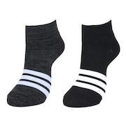(レディース)ソックス 靴下 2足組 2P SOCKSSOCKSBLACK 黒/グレー Sサイズ(23-25cm) ODW21-KK8069 ショート丈 セット