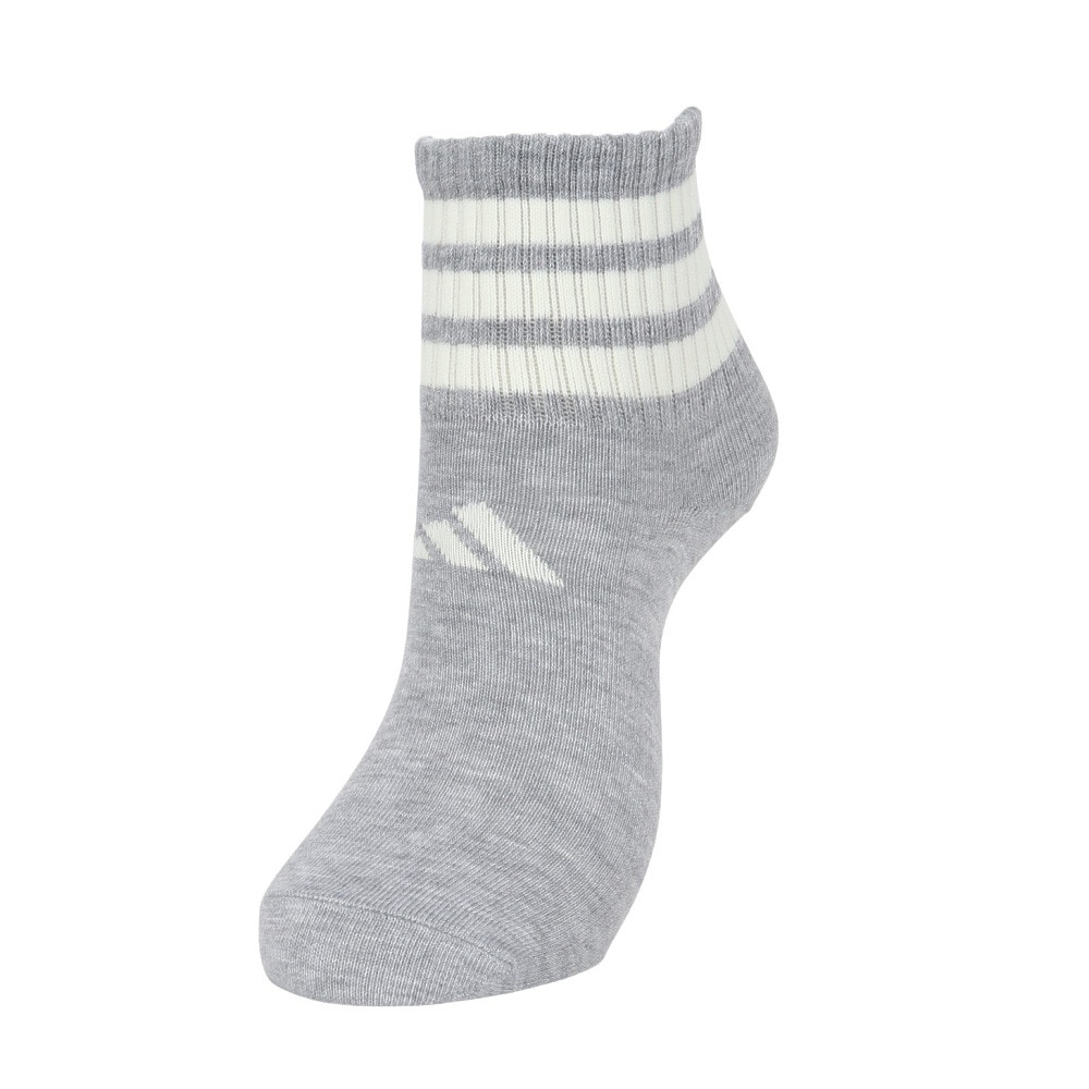 アディダス（adidas）（レディース）ソックス 靴下 2足組 2P SOCKSSOCKSLGTGRE 黒/グレー Sサイズ (23-25cm) ODW23-KK8071 ショート丈 セット