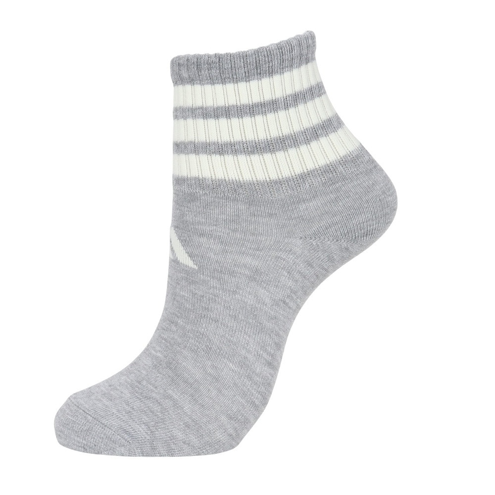 アディダス（adidas）（レディース）ソックス 靴下 2足組 2P SOCKSSOCKSLGTGRE 黒/グレー Sサイズ (23-25cm) ODW23-KK8071 ショート丈 セット