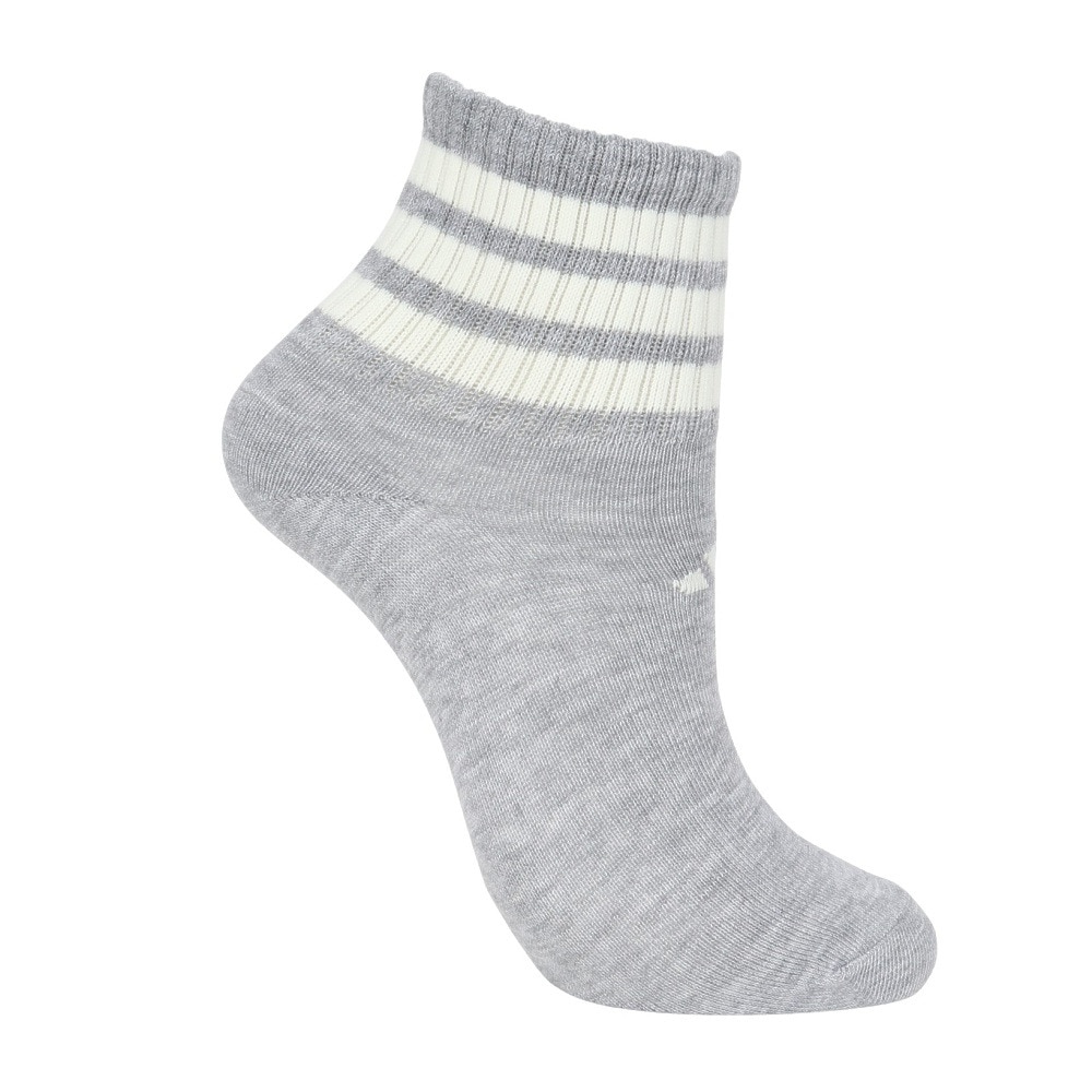 アディダス（adidas）（レディース）ソックス 靴下 2足組 2P SOCKSSOCKSLGTGRE 黒/グレー Sサイズ (23-25cm) ODW23-KK8071 ショート丈 セット