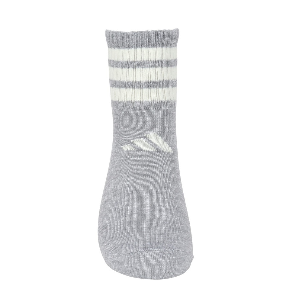 アディダス（adidas）（レディース）ソックス 靴下 2足組 2P SOCKSSOCKSLGTGRE 黒/グレー Sサイズ (23-25cm) ODW23-KK8071 ショート丈 セット