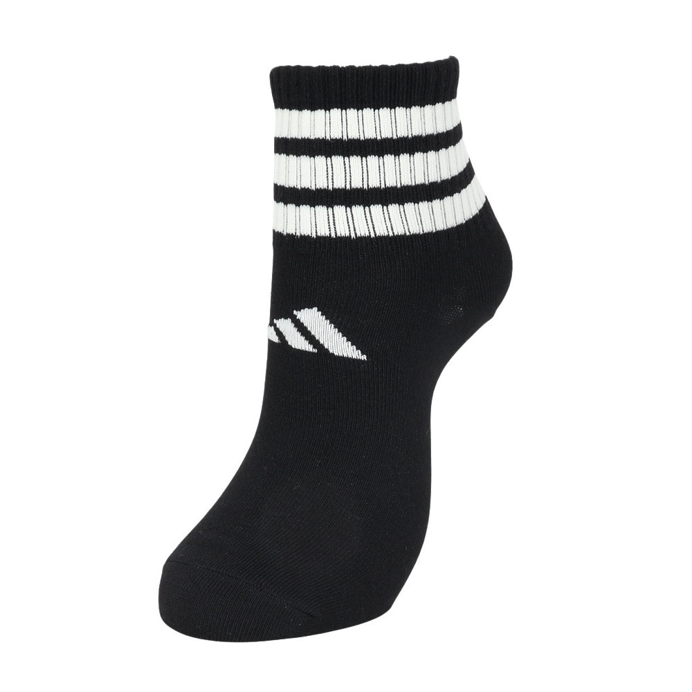 アディダス（adidas）（レディース）ソックス 靴下 2足組 2P SOCKSSOCKSLGTGRE 黒/グレー Sサイズ (23-25cm) ODW23-KK8071 ショート丈 セット