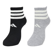 (レディース)ソックス 靴下 2足組 2P SOCKSSOCKSLGTGRE 黒/グレー Sサイズ (23-25cm) ODW23-KK8071 ショート丈 セット