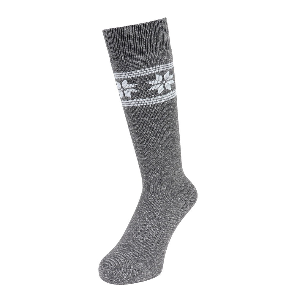 エアボーン（ARBN）（レディース）ヒートクロス クルーソックス 雪 GRY/CGY 2足組 AB43AC1599 GRY22 防寒