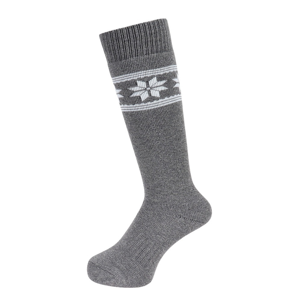 エアボーン（ARBN）（レディース）ヒートクロス クルーソックス 雪 GRY/CGY 2足組 AB43AC1599 GRY22 防寒