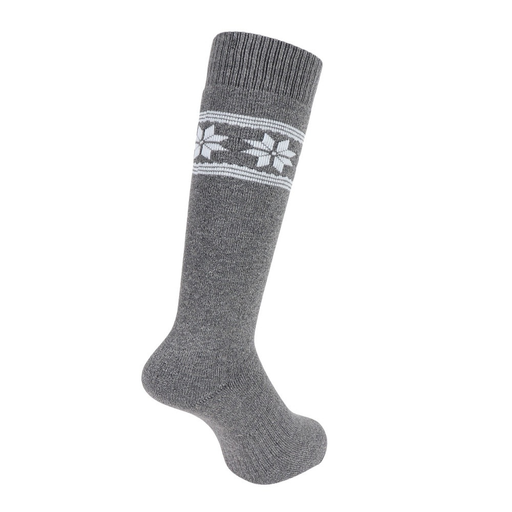 エアボーン（ARBN）（レディース）ヒートクロス クルーソックス 雪 GRY/CGY 2足組 AB43AC1599 GRY22 防寒