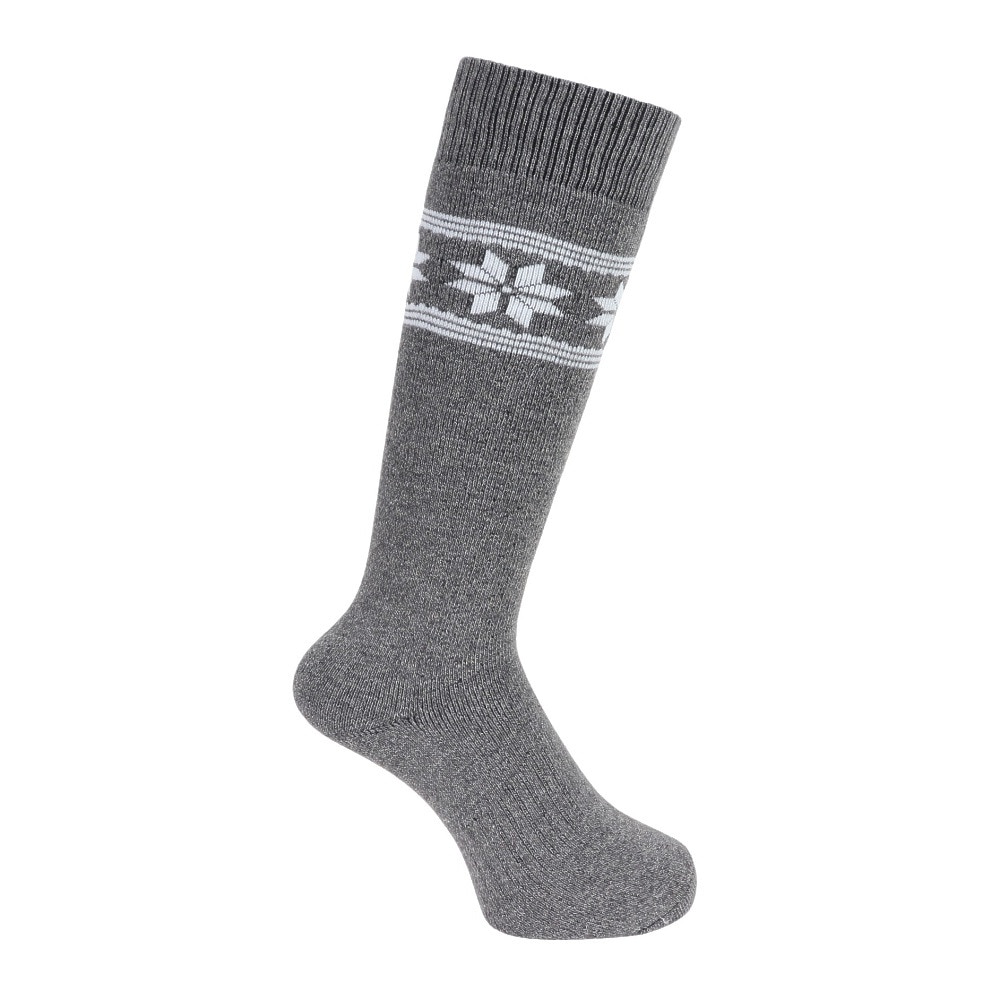 エアボーン（ARBN）（レディース）ヒートクロス クルーソックス 雪 GRY/CGY 2足組 AB43AC1599 GRY22 防寒
