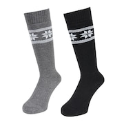 (レディース)ヒートクロス クルーソックス 雪 GRY/CGY 2足組 AB43AC1599 GRY22 防寒