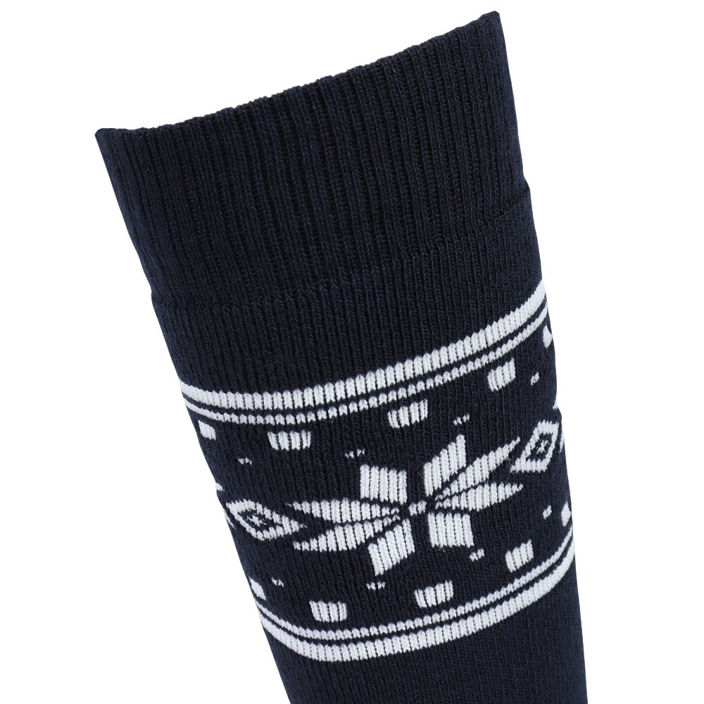 エアボーン（ARBN）（レディース）ヒートクロス クルーソックス 雪 NVY/BLK 2足組 AB43AC1601 NVY22 防寒