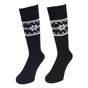 (レディース)ヒートクロス クルーソックス 雪 NVY/BLK 2足組 AB43AC1601 NVY22 防寒