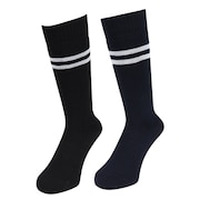 (レディース)ヒートクロス クルーソックス ライン NVY/BLK 2足組 AB43AC1602 NVY22 防寒