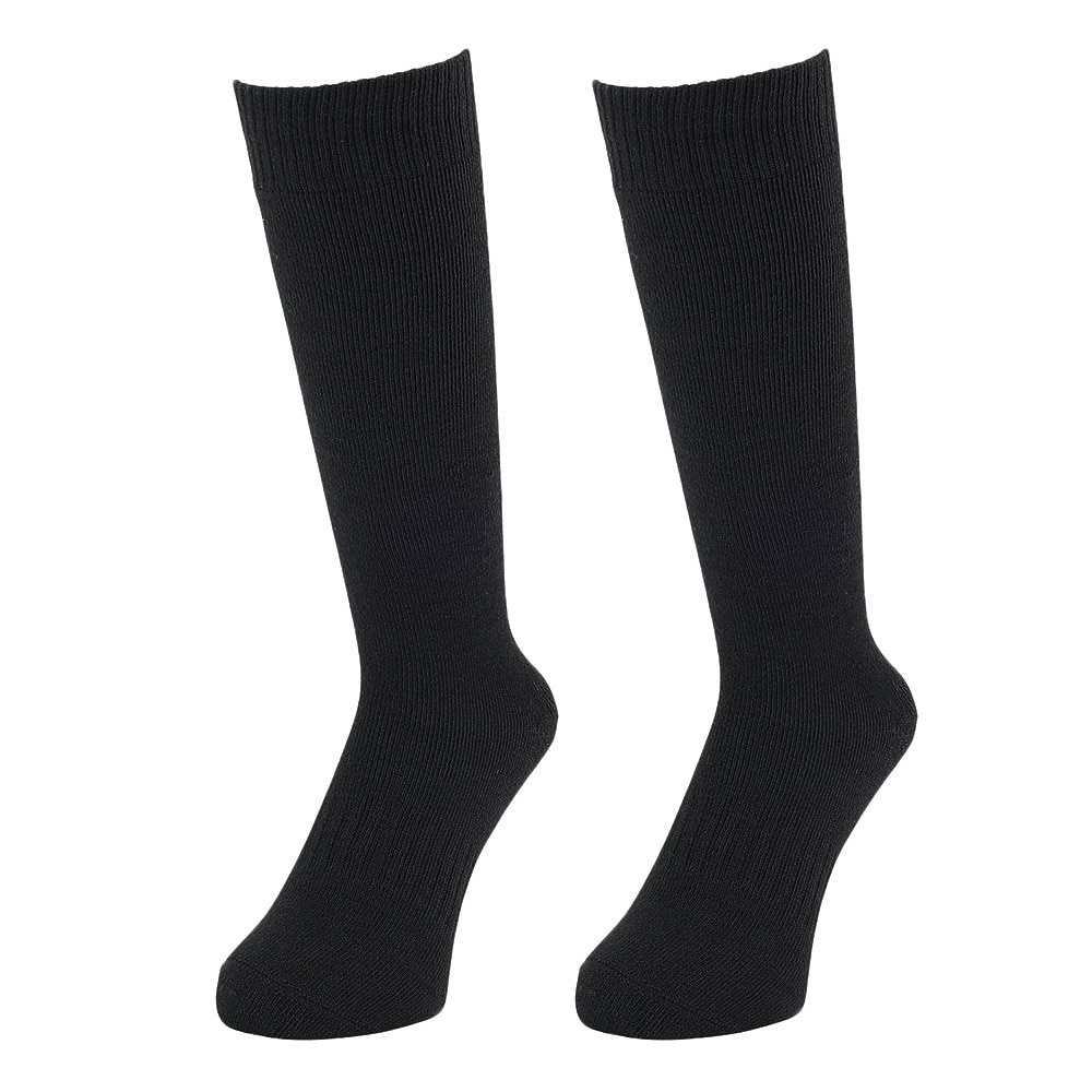 クー（Coo.）（レディース）ヒートクロス 2足組 クルー丈 無地ソックス 895Q4GSA0012 BLK22 22-25cm 抗菌防臭