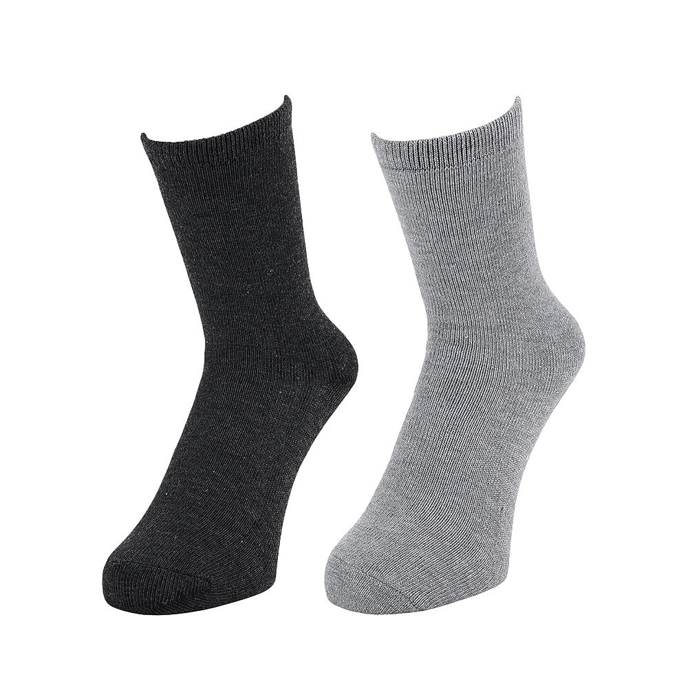 クー（Coo.）（レディース）3層構造 2足組 クルー丈 ソックス 895Q4GSA0081 GRY 22-25cm