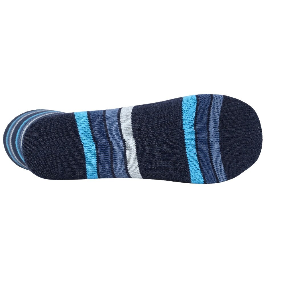 クー（Coo.）（レディース）靴下 クルーソックス HEAT-X 2足組 ネイビー×グレー ボーダー 22.0～25.0センチ 895CO5GSA0062 NVY22