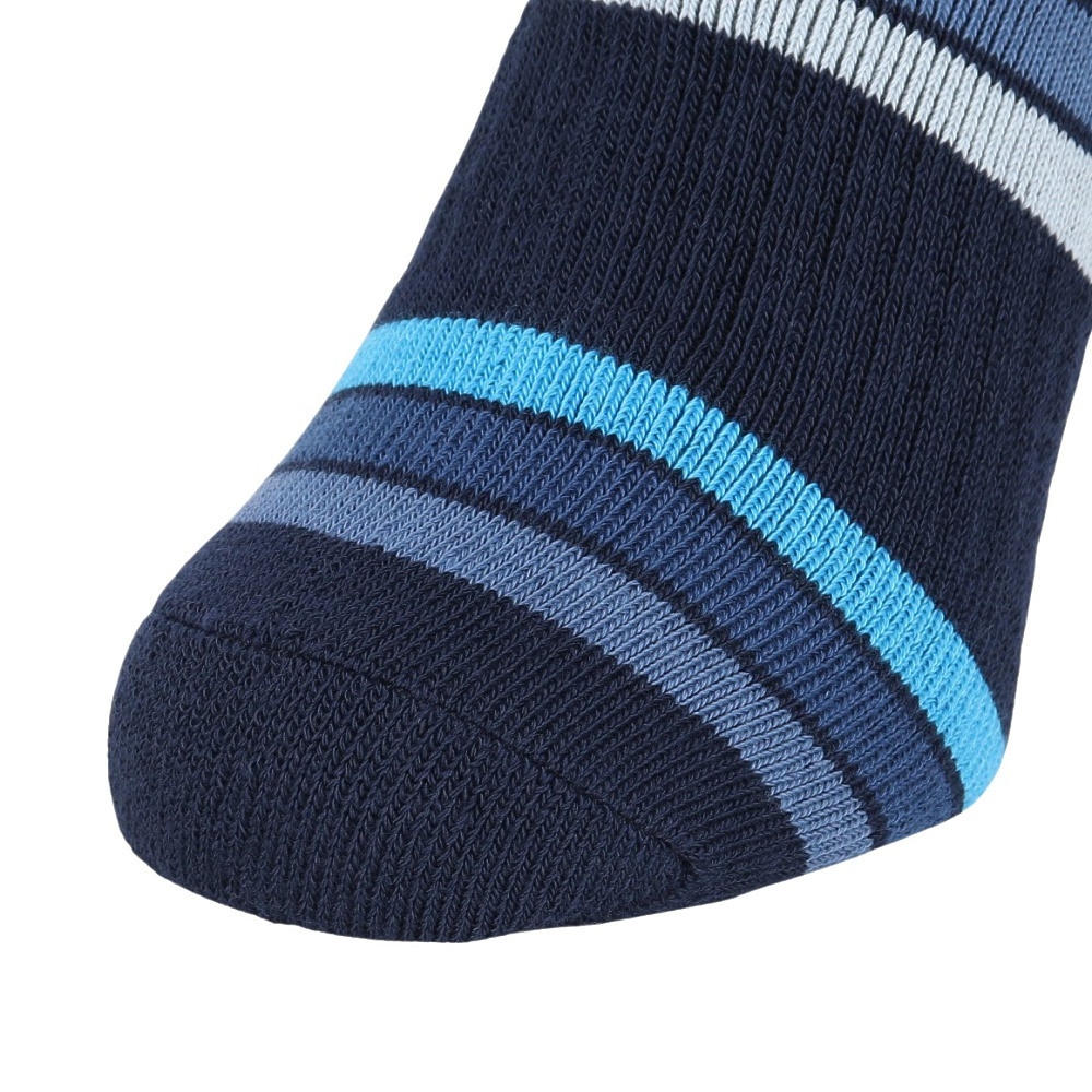 クー（Coo.）（レディース）靴下 クルーソックス HEAT-X 2足組 ネイビー×グレー ボーダー 22.0～25.0センチ 895CO5GSA0062 NVY22