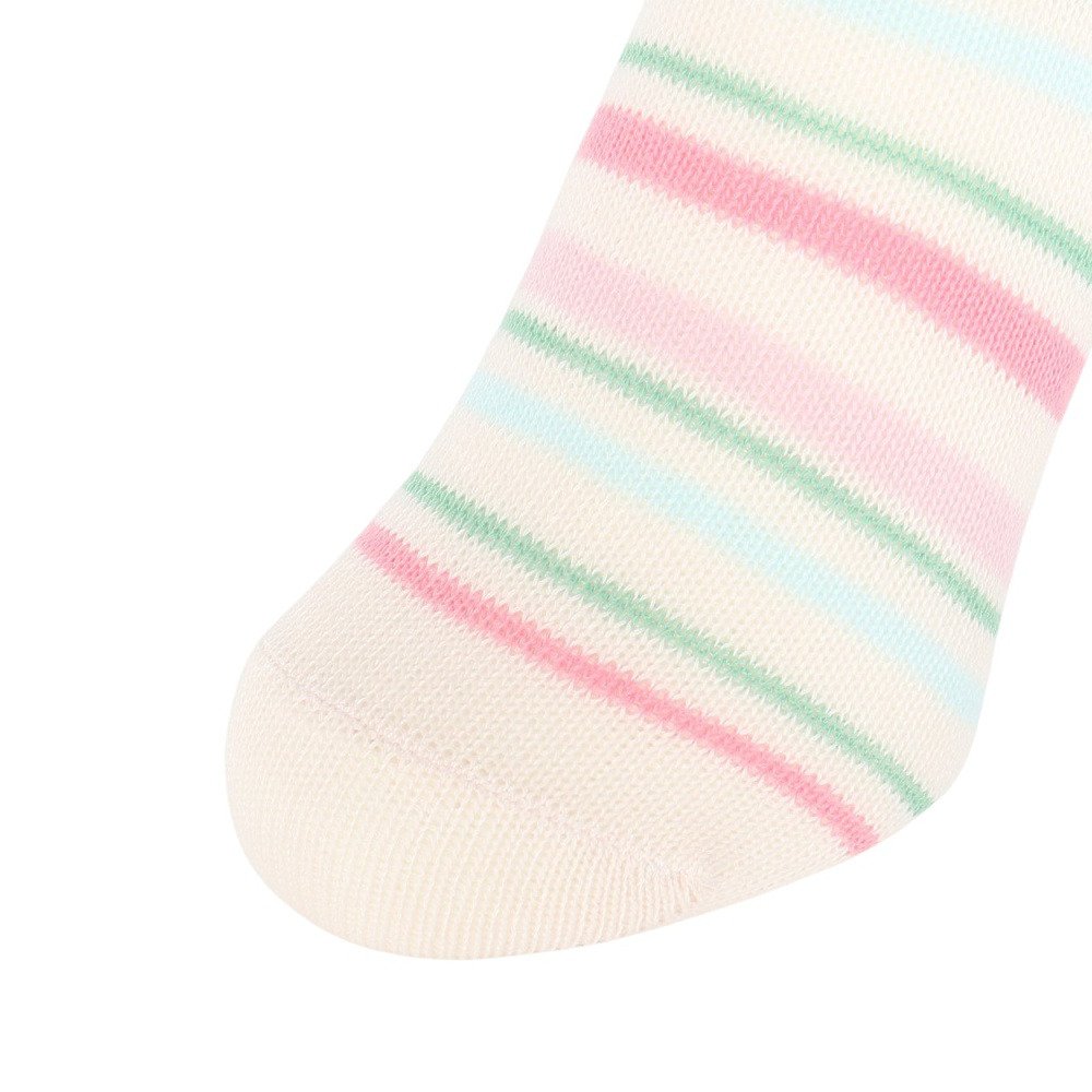 クー（Coo.）（レディース）ミドルソックス ヒートクロス 二重編み ボーダー 2足組 895CO5GSA0101 PNK