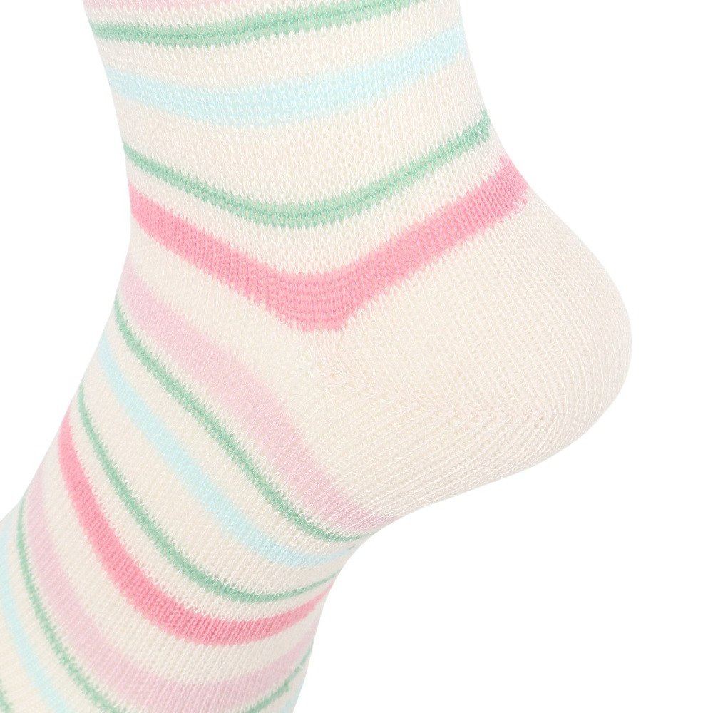 クー（Coo.）（レディース）ミドルソックス ヒートクロス 二重編み ボーダー 2足組 895CO5GSA0101 PNK