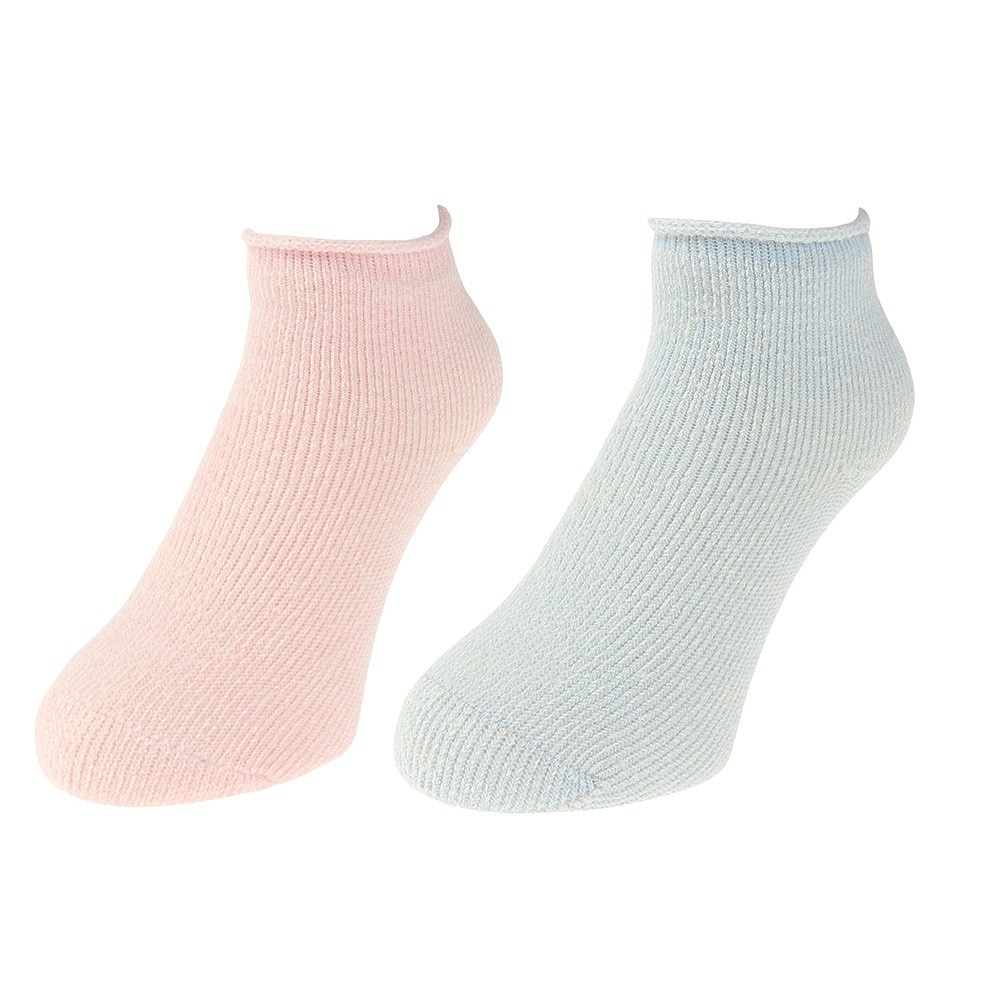 ノーブランド（NO BRAND）（レディース）バルキーアクリル 2足組 ショートソックス 895NN2OK0434 PNK 22～25cm