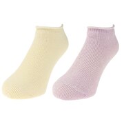 ノーブランド(NO BRAND)(レディース)バルキーアクリル 2足組 ショートソックス 895NN2OK0434 YEL 22~25cm